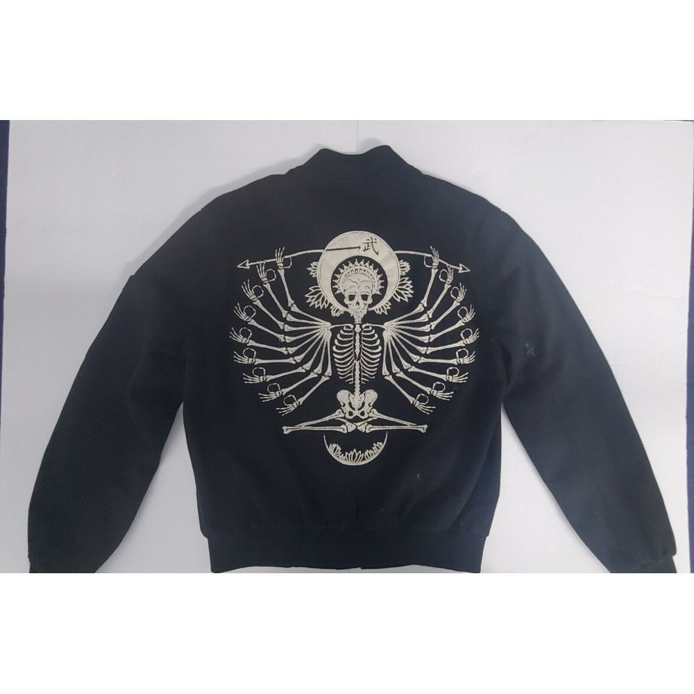 XS Carmar‎ Black Bomber Jacket Skull Womens Vishnu Goth